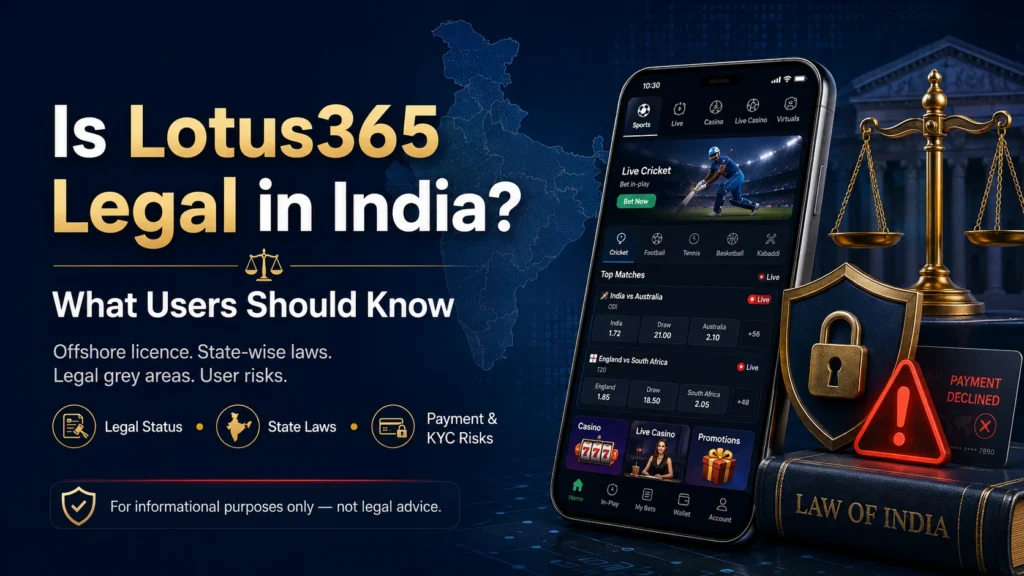 Is lotus365 legal in india